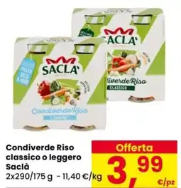 Despar Condiverde Riso classico o leggero Saclà offerta