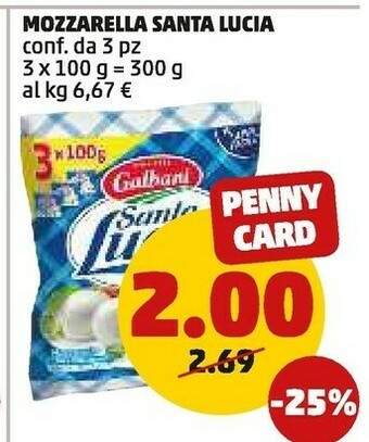 PENNY Santa lucia mozzarella offerta