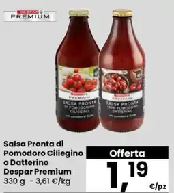 Despar Salsa Pronta di Pomodoro Ciliegino o Datterino Despar Premium offerta