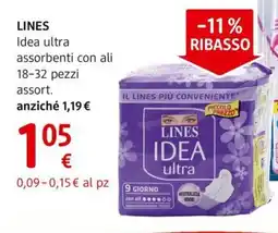 dm drogerie markt LINES Idea ultra assorbenti con ali offerta