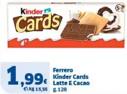 Sigma Ferrero Kinder Cards Latte E Cacao offerta