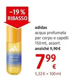 dm drogerie markt adidas acqua profumata per corpo e capelli offerta