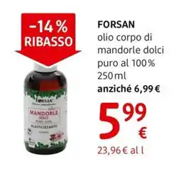 dm drogerie markt FORSAN olio corpo di mandorle dolci puro al 100% offerta