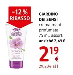 dm drogerie markt GIARDINO DEI SENSI crema mani profumata offerta