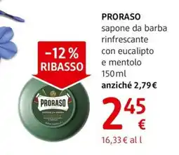 dm drogerie markt PRORASO sapone da barba rinfrescante con eucalipto e mentolo offerta