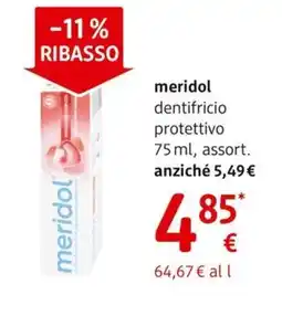 dm drogerie markt meridol dentifricio protettivo offerta