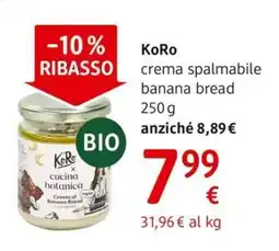 dm drogerie markt KoRo crema spalmabile banana bread offerta
