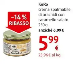dm drogerie markt KoRo crema spalmabile di arachidi con caramello salato offerta