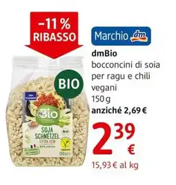 dm drogerie markt dmBio bocconcini di soia per ragu e chili vegani offerta