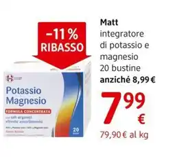dm drogerie markt Matt integratore di potassio e magnesio 20 bustine offerta