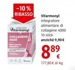 dm drogerie markt Vitarmonyl integratore alimentare di collagene 4000 10 stick offerta