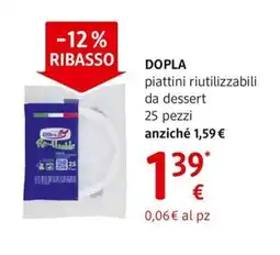 dm drogerie markt DOPLA piattini riutilizzabili da dessert offerta
