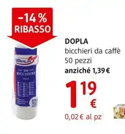 dm drogerie markt DOPLA bicchieri da caffè offerta