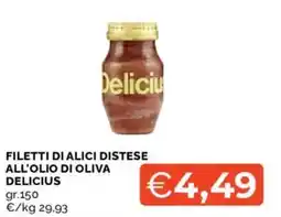 Mercatò Filetti di alici distese all'olio di oliva DELICIUS offerta