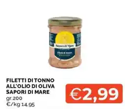 Mercatò Filetti di tonno all'olio di oliva SAPORI DI MARE offerta