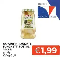 Mercatò Carciofini tagliati, funghetti sottoli SACLÀ offerta