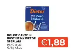 Mercatò Dolcificante in bustine my dietor sperlari offerta