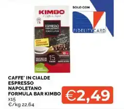 Mercatò Caffe' in cialde espresso napoletano formula bar KIMBO x15 offerta