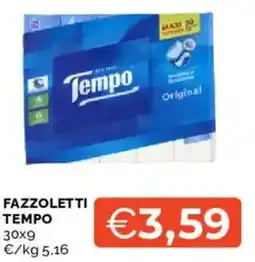 Mercatò Fazzoletti TEMPO 30x9 offerta