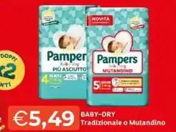 Mercatò Pampers baby-dry tradizionale o mutandino offerta