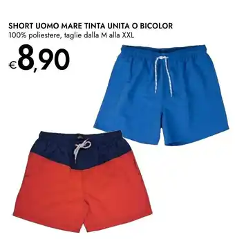 Short uomo mare tinta unita o bicolor