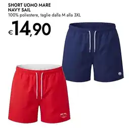 Bennet Short uomo mare navy sail offerta