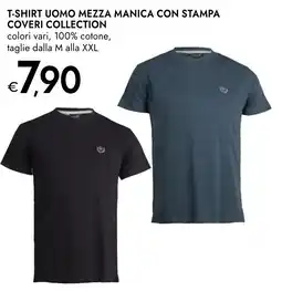 Bennet T-shirt uomo mezza manica con stampa coveri collection offerta