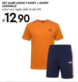 Bennet Set mare uomo t-shirt + short LONSDALE offerta