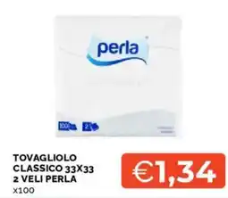 Mercatò Tovagliolo classico 33x33 2 veli PERLA offerta