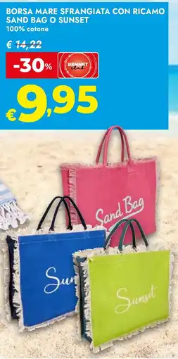 Bennet Borsa mare sfrangiata con ricamo sand bag o sunset offerta