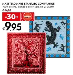 Bennet Maxi telo mare stampato con frange offerta