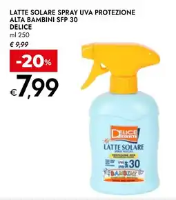 Bennet Latte solare spray uva protezione alta bambini SFP 30 DELICE offerta