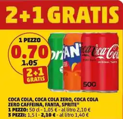 PENNY COCA COLA, COCA COLA ZERO, COCA COLA ZERO CAFFEINA, FANTA, SPRITE offerta