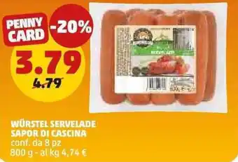 PENNY Würstel servelade SAPOR DI CASCINA offerta