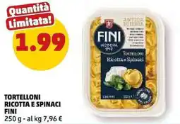 PENNY Tortelloni ricotta e spinaci FINI offerta