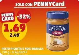 PENNY Pesto ricotta e noci BARILLA offerta