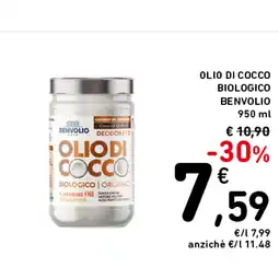 Spazio Conad OLIO DI COCCO BIOLOGICO BENVOLIO offerta