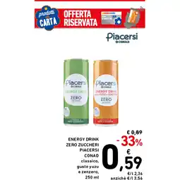 Spazio Conad ENERGY DRINK ZERO ZUCCHERI PIACERSI CONAD offerta