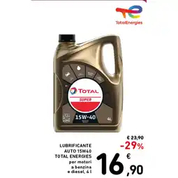 Spazio Conad LUBRIFICANTE AUTO 15W40 TOTAL ENERGIES offerta
