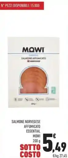 Conad Salmone norvegese affumicato essential MOWI offerta