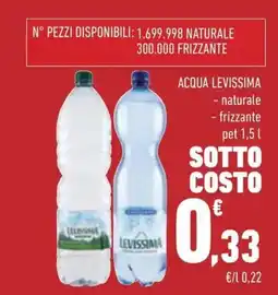 Conad Acqua levissima naturale, frizzante offerta
