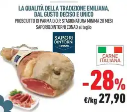Conad Prosciutto di parma d.o.p. stagionatura minima 20 mesi SAPORI&DINTORNI CONAD offerta
