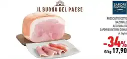 Conad Prosciutto cotto nazionale alta qualità SAPORI&DINTORNI CONAD offerta