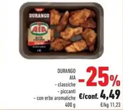 Conad Durango aia classiche, piccanti, con erbe aromatiche offerta