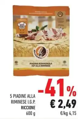 Conad 5 piadine alla riminese i.g.p. riccione offerta