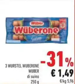 Conad 3 wurstel wuberone wuber di suino offerta