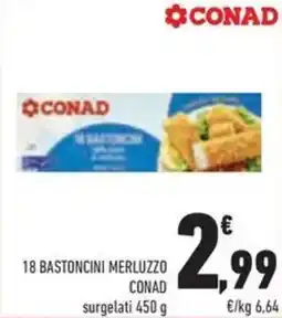 Conad 18 bastoncini merluzzo CONAD offerta