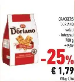 Conad Crackers doriano salati, integrali offerta