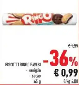 Conad Biscotti ringo pavesi vaniglia, cacao offerta