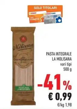 Conad Pasta integrale LA MOLISANA offerta